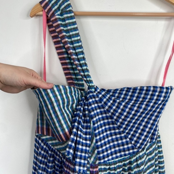 Anthropologie Maeve Waverly Dress 8 Plaid Gingham Coastal Beach Preppy Cottage - Picture 5 of 13